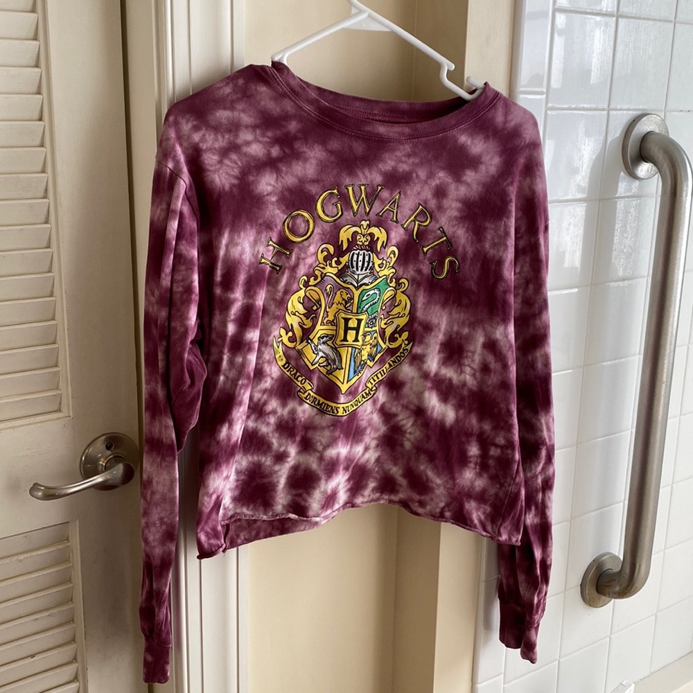 Harry Potter Maroon Cropped Long Sleeve Shirt